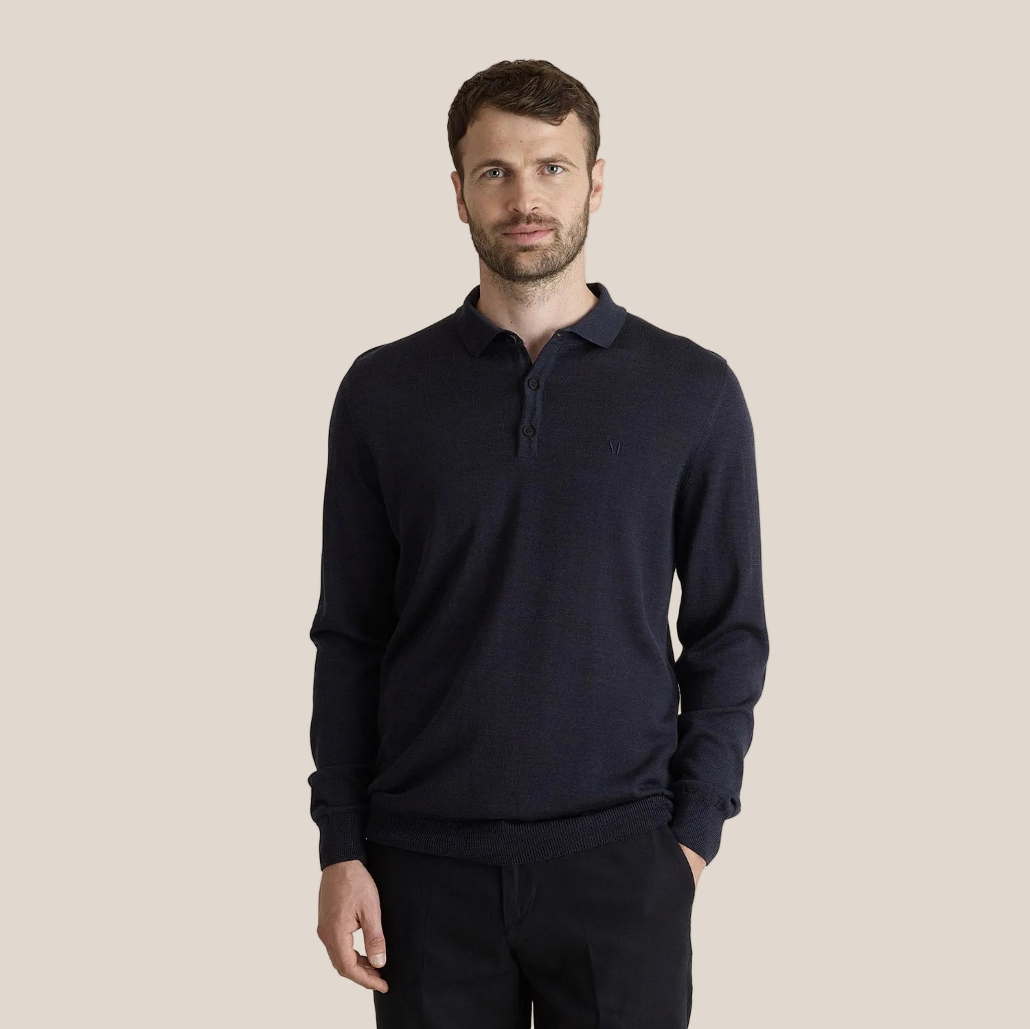 Strickpullover LEGNA-MERINO Polo Pullover Muntagnard #color_dark blue